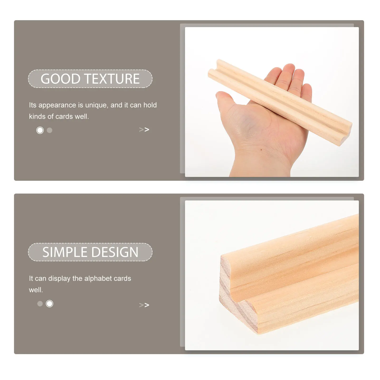 8Pcs 나무 알파벳 디스플레이 베이스 레터 카드 및 타일 게임 스탠드용 도미노 홀더 다기능 DIY 액세서리