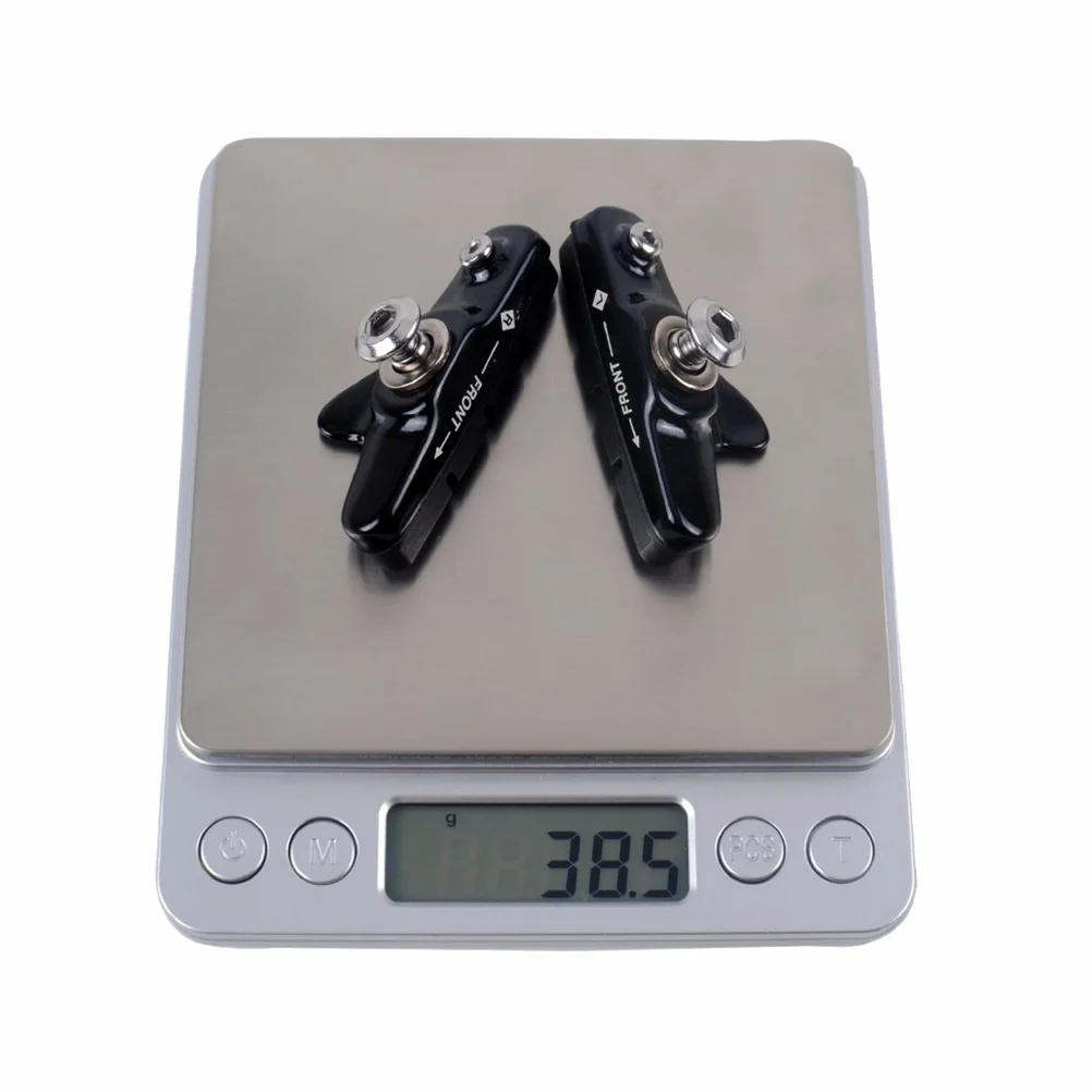 

1 Pair Brake Pads Set For Road Mountain Bike C-Brake Aluminum Alloy Rubber Sand-Guide Grooves Slightly Curved No Noise Durable