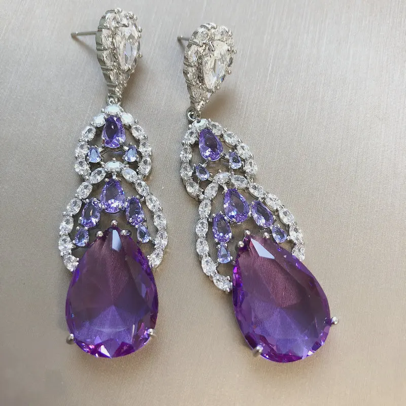 

Bilincolor Fashion Big Purple Earring for Women Bohemia Jewelry