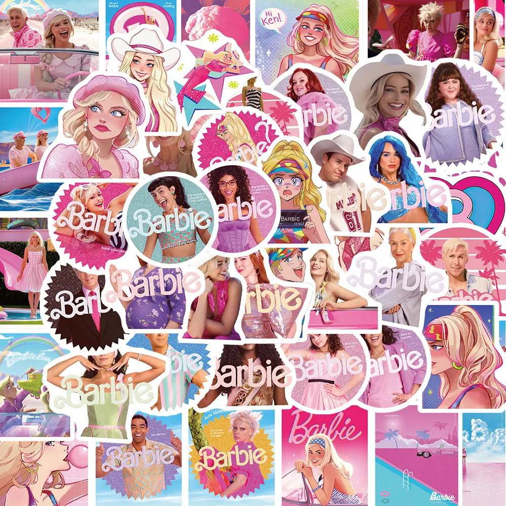 50PCS New Cartoon Anime Barbie Princess DIY Notebook Mobile Phone Decoration Waterproof Sticker