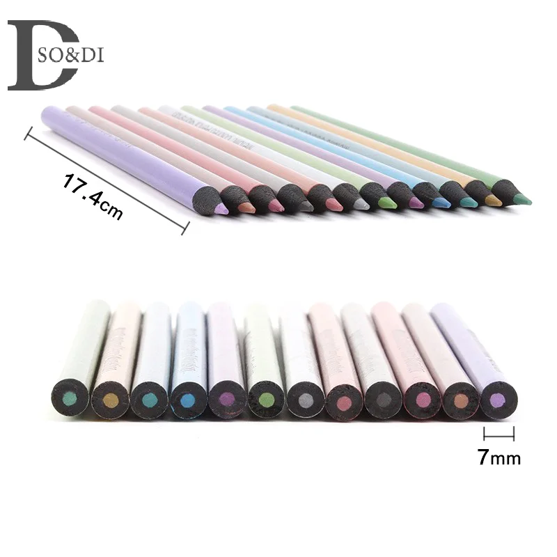 12 Color Metallic Colored Pencils Drawing Sketching Set Painting Coloring Colour Pencils Profession Art Supplies For Artist