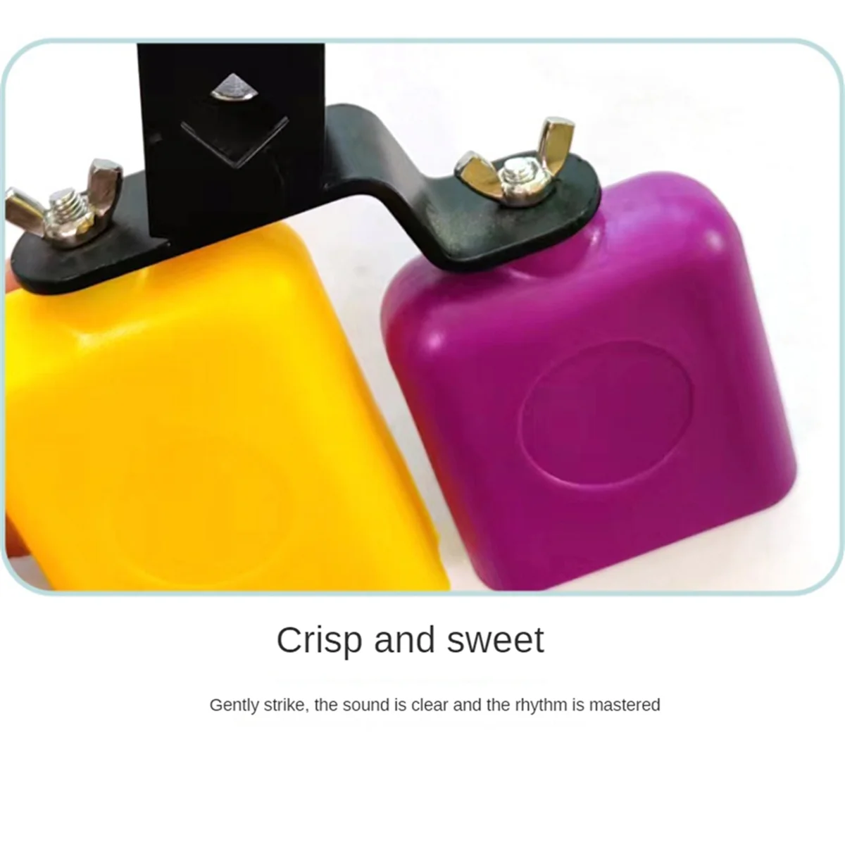 

Double Sambago Bell Latin Music Yellow Purple Cowbell_AT83