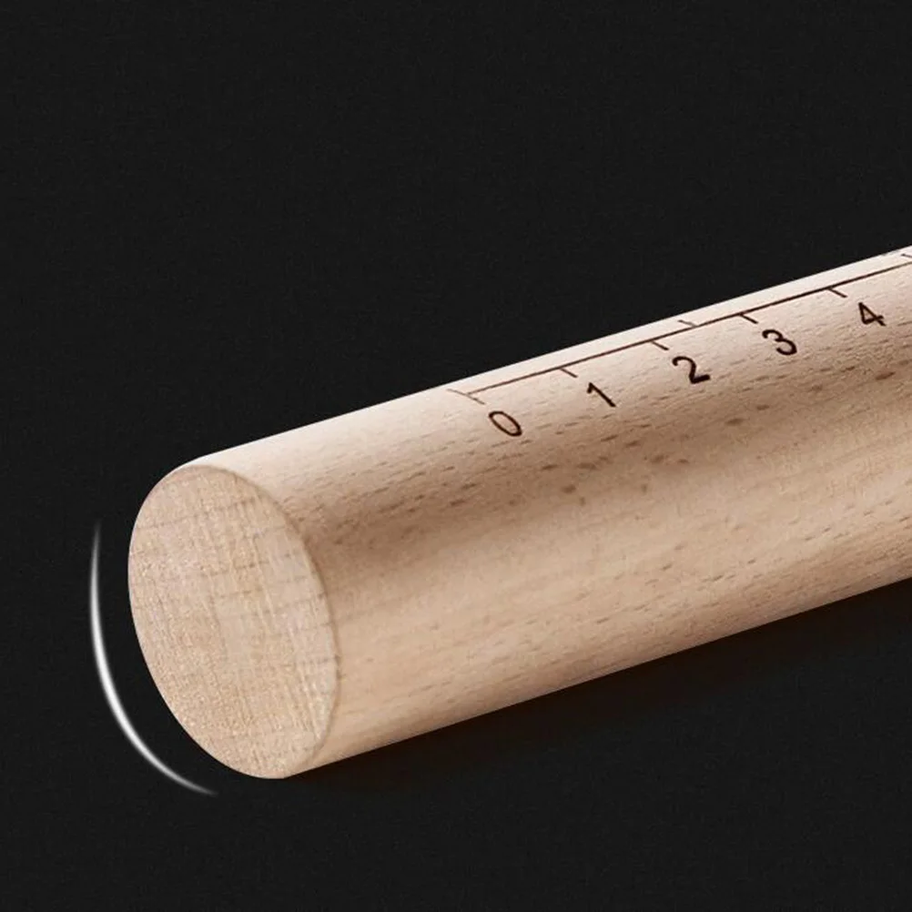 

Beech Wood Rolling Pin With Scale Non-Stick Surface For Dough Dumpling Bread Baking Kitchen Tool Dough Roller Pin