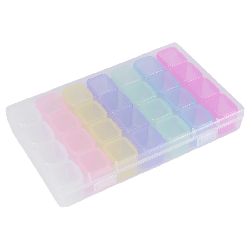 28 Grid Plastic Storage Box Storage Box Jewelry Box Bead Box Nail Art Rhinestone Diamond Box Earrings Necklace Nail Jewelry Stor