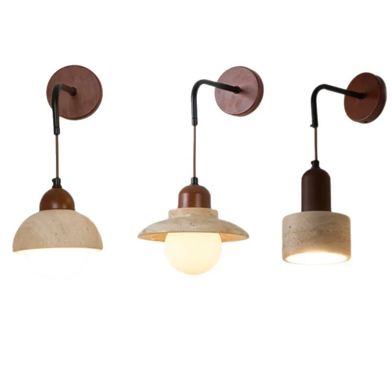 hot-style-wabi-sabi-natural-stone-home-decoration-wall-lamp-retro-peach-wood-color-homestay-bedroom-bedside-led-sconce-lights