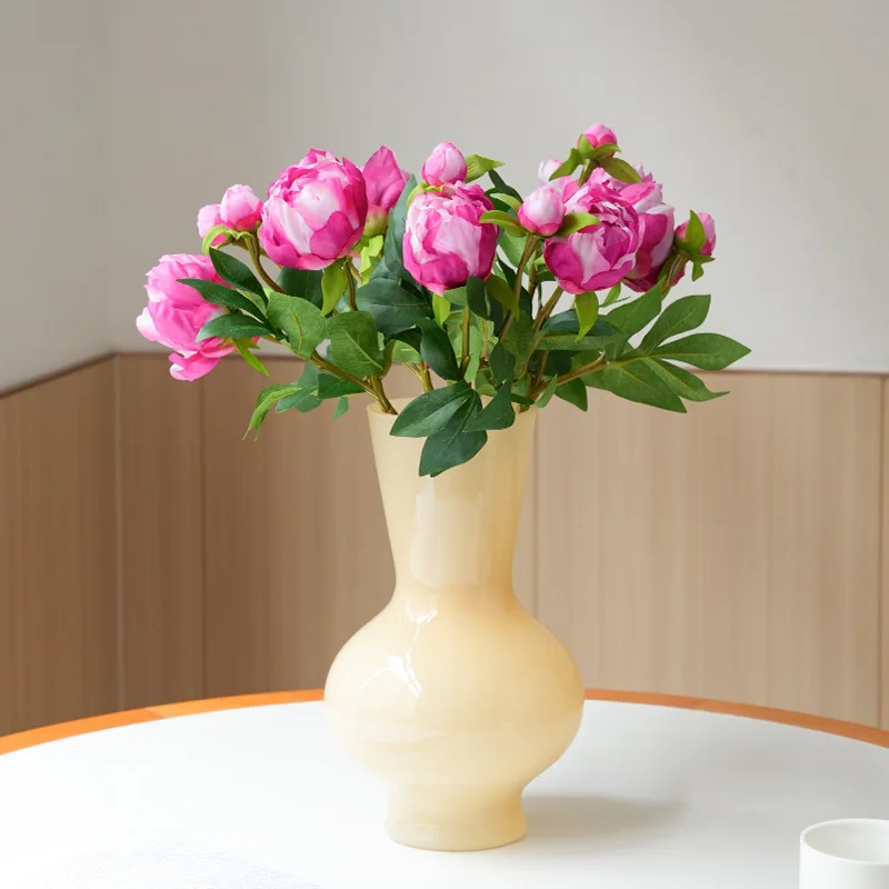 European-Style 2 Head Simulated Peony Wedding Home Soft Decoration Flower Arrangement Silk Flower Arrangement Flower Art Peony