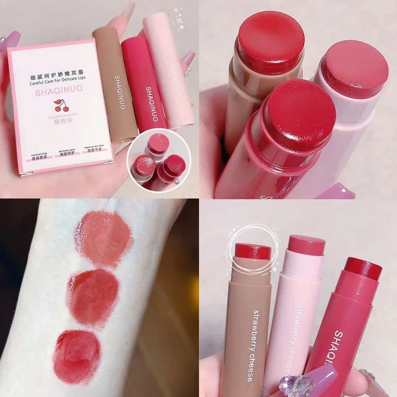 3pcs Colorful Moisturizing lipstick Moisturizing and Weakening Lip Lines Lip Priming lipstick Three piece Package