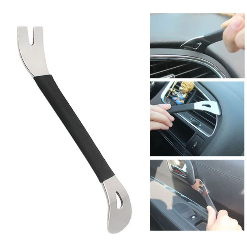 

10pcs Car Trim Removal Tool Stainless Steel Durable Two-end Trim Removal Level Pry Tools Door Panel Audio Terminal Fastener