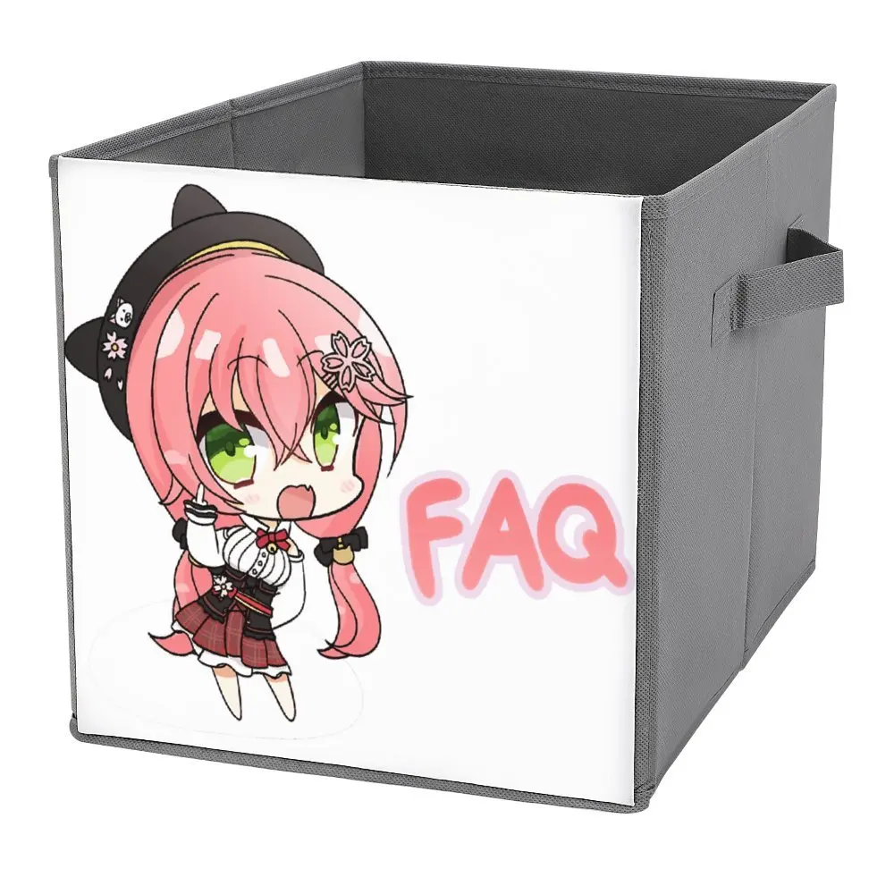 Storage Bins Sakura Miko Hololive Multifunctional Cute Folding Storage Box Handle on Both Sides Portable Stored Toys Bathroom St