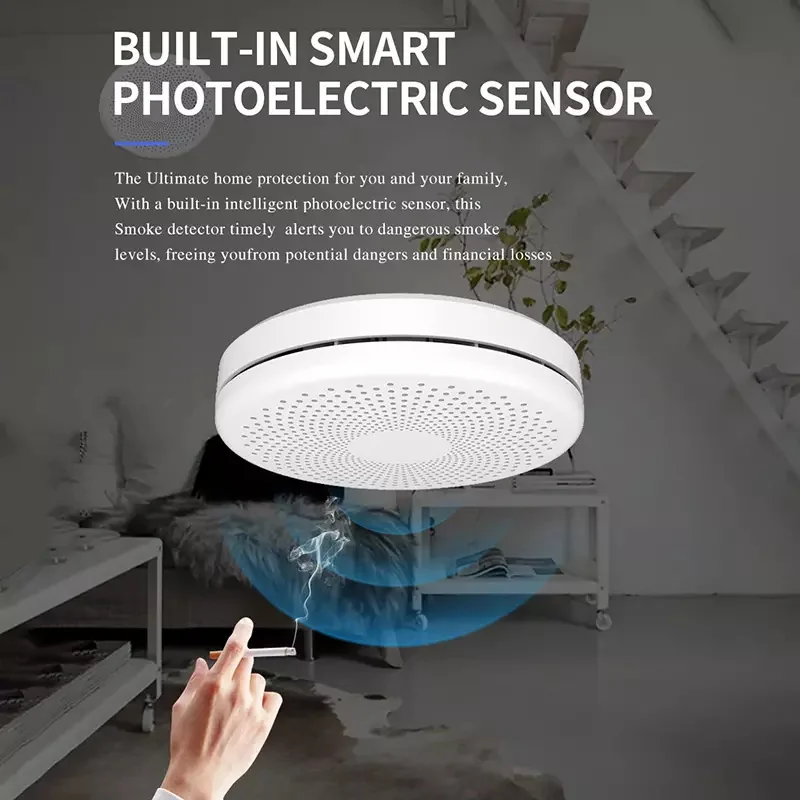 Tuya WIFI Fire Smoke Sensor and Carbon Monoxide Combination Detector 85dB Sound Alarm Tuya App Real Time Monitor with Self-test