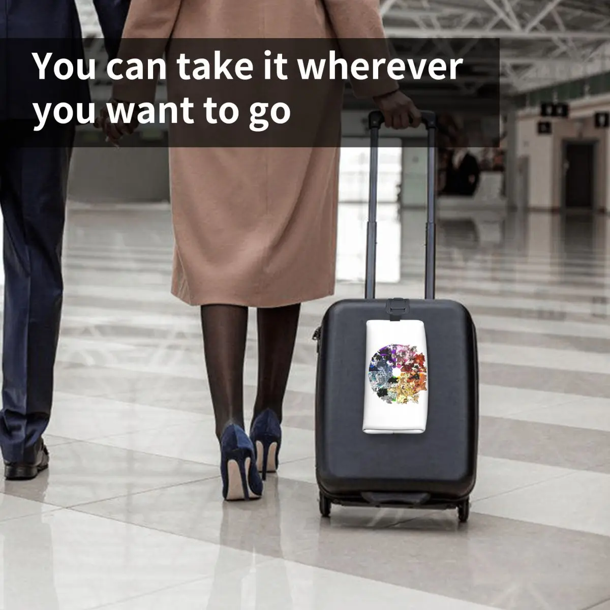 戦士猫カラーホイール化粧バッグ化粧品オーガナイザー収納 Dopp キットトイレタリー化粧品バッグ女性のための美容鉛筆ケース