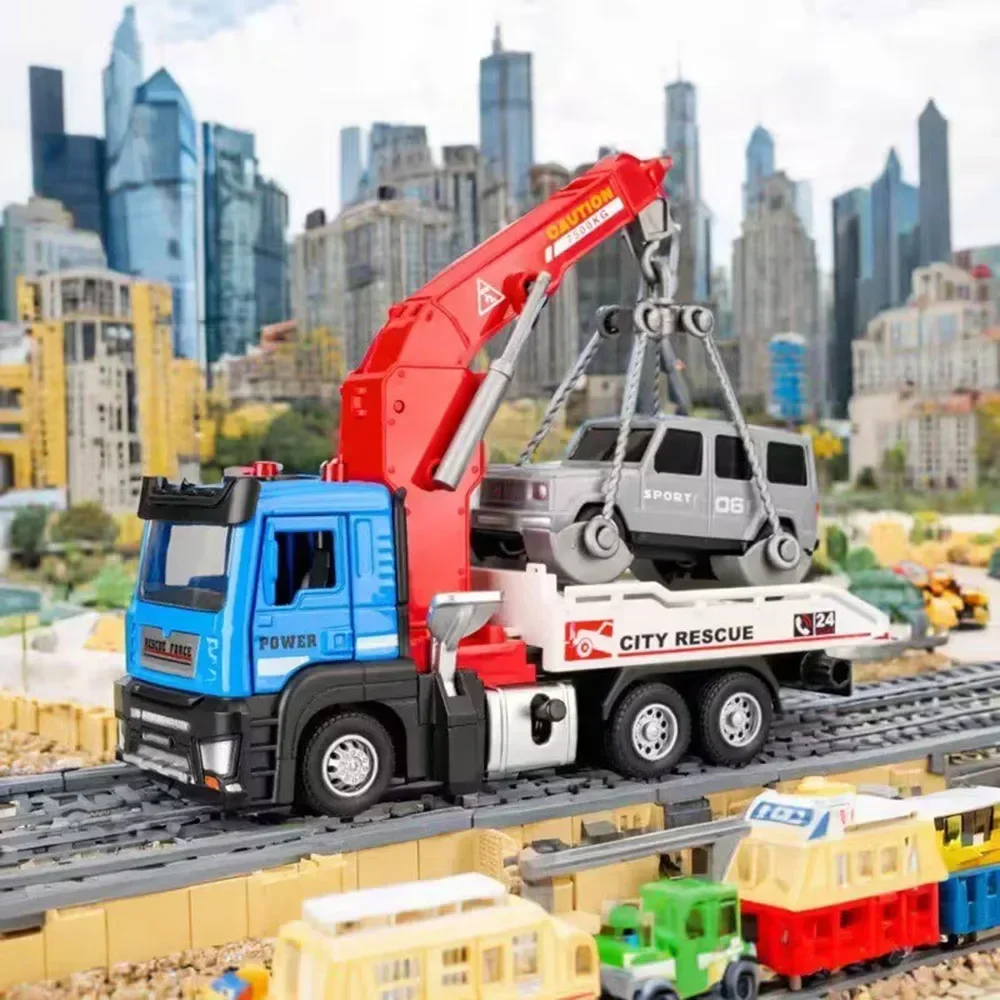 مقياس 1:32 لرفع ضغط الهواء لمركبات الإنقاذ نماذج سيارات مصنوعة من خليط معدني 2 أبواب مفتوحة عجلة التراجع رافعة للأطفال هدايا عيد الميلاد