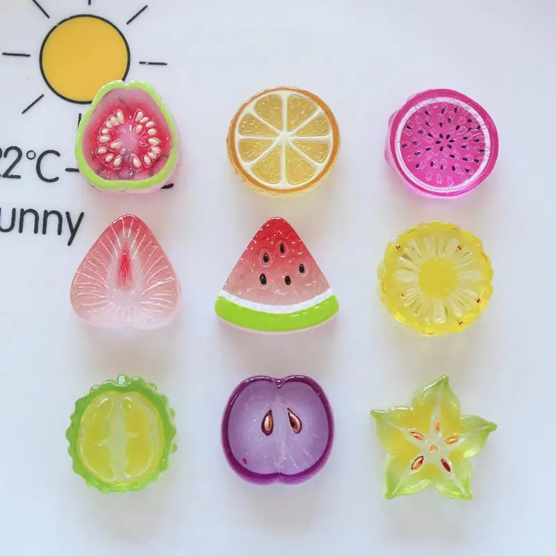10 Stück Mini Kawaii Niedliche Wassermelonen-Frucht-Cabochons mit flacher Rückseite für Scrapbooking, DIY-Party-Haarnadel-Accessoires, Heimdekoration, Bastelzubehör – Detail 4
