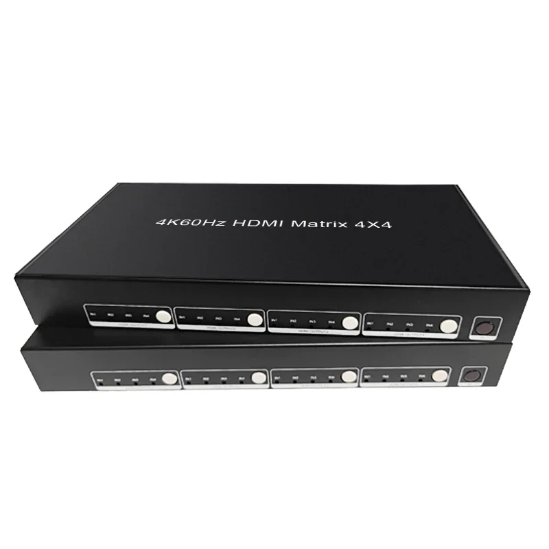 

HDMI2.0 Матричный 4 входа 4 выхода 4K при 60 Гц HDR Оптический аудио Do-lby Vision IP/RS23 Управление Пульт дистанционного управления