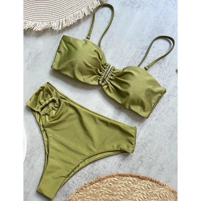 

Fashion Swimsuit Women Push Up Bikini Metal Buckle Adjustable Suspender Micro Bikini 2025 New Sexy Beachwear 2 Piece Set Biquini