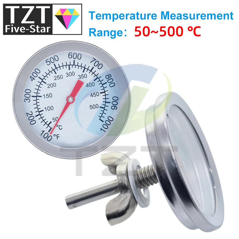 52 مللي متر 0-120 درجة مئوية البيتزا ميزان حرارة فرن الفولاذ المقاوم للصدأ في الهواء الطلق داخلي شواء موقد الشواء الحرارية الغذاء الطبخ
