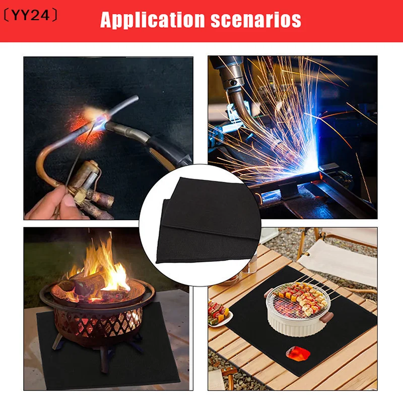 Picture 5: 1/2/3Pcs Fireproof Pad Black Welding Protective Blanket Insulation Pad High-Temperature Pad 5mm 30*20cm Fireproof Durable〔YY24〕