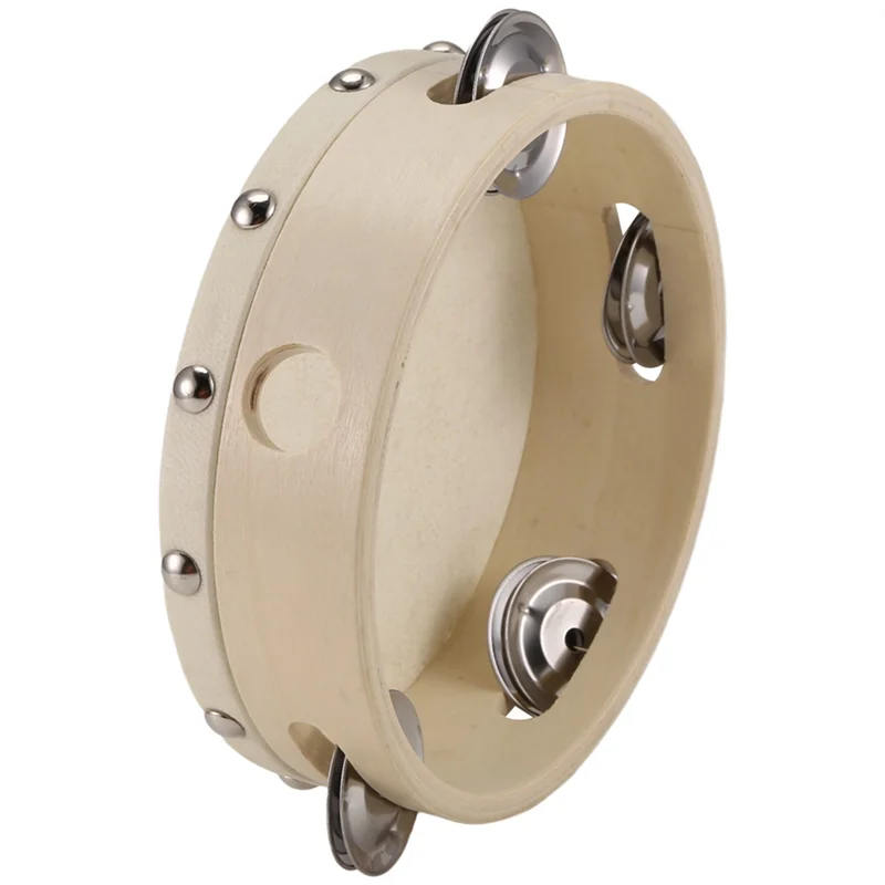 XSXS-6Pcs 6In باليد الدف طبل جرس المعادن الأناشيد قرع الموسيقية لألعاب الأطفال حفلة KTV