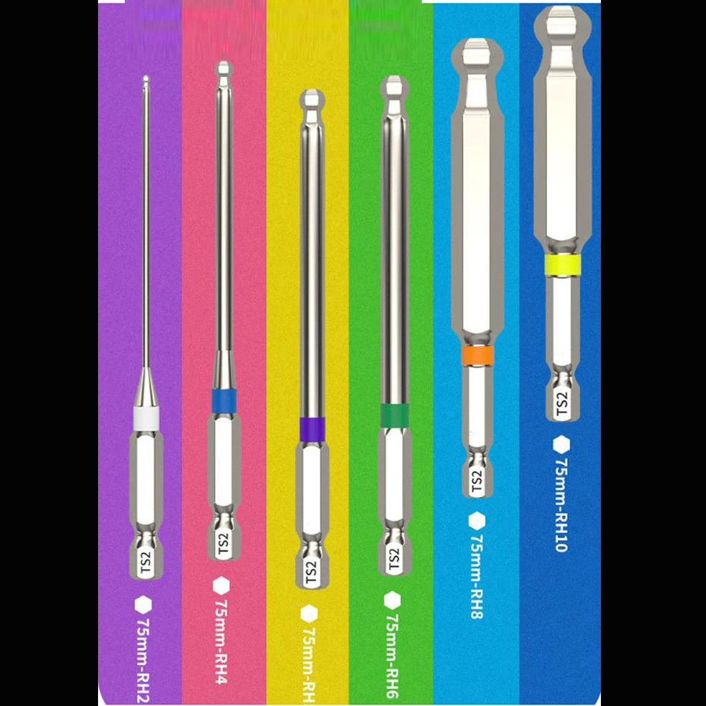 7 Or 10 Pack Magnetic Ball End Hex Screwdriver Bit Set With Color Coded Sleeves For Electric Drills And Drivers