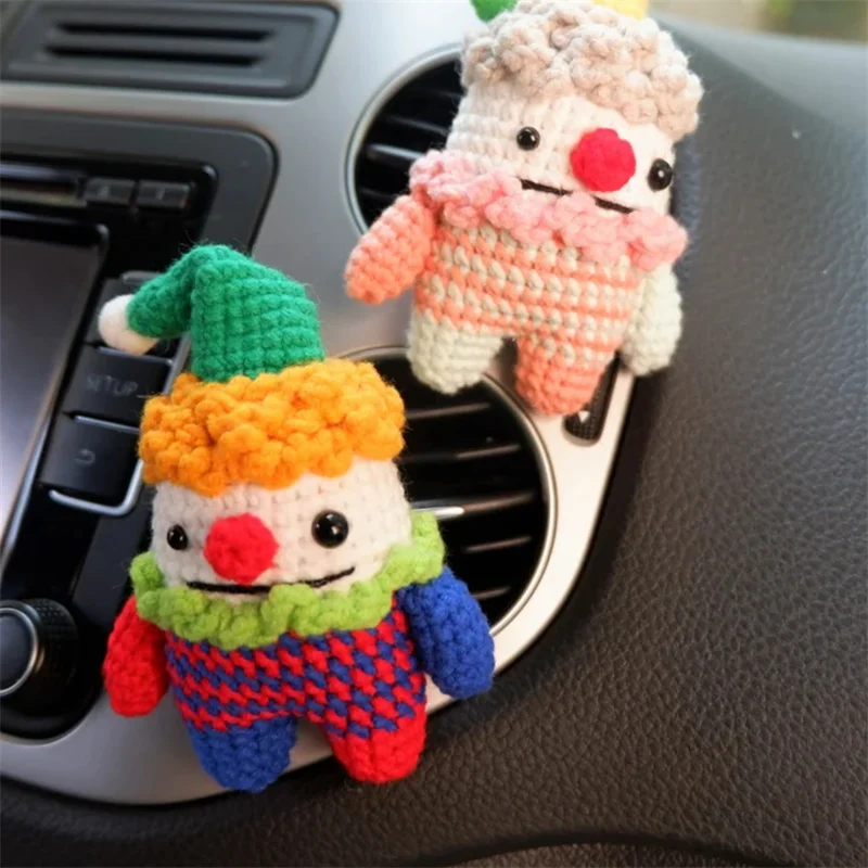 Handmade knitting Clown doll ornament Car vent decoration with Auto Car Accessories Duck In The Car Car Interior Decoration