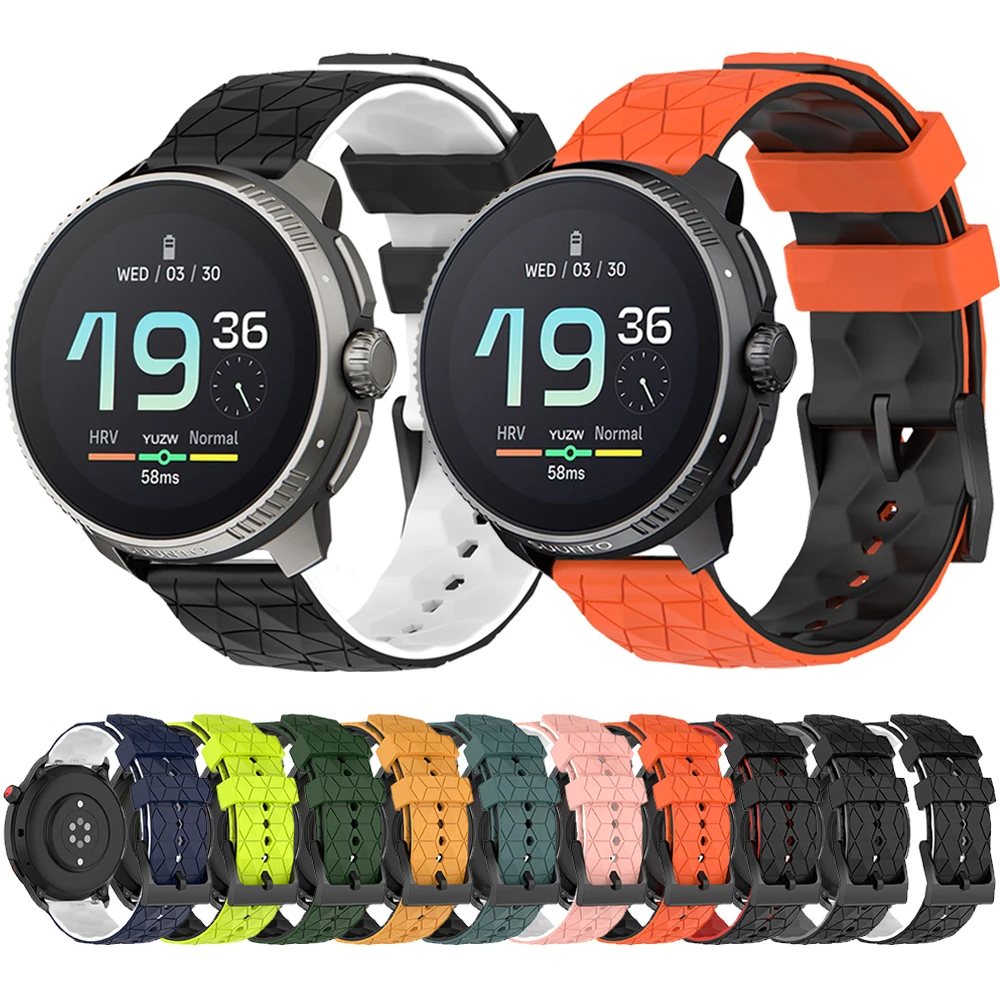 Suunto สายรัดซิลิโคนแนวสปอร์ตสำหรับ Suunto สายนาฬิกาสำหรับ Suunto 9 5สายรัดข้อมือสำรอง20/22มม.