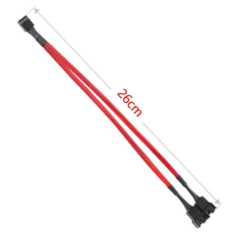 5 قطعة 4 دبوس تمديد كابل PWM مروحة الفاصل كابل الفاصل وحدة المعالجة المركزية مروحة الأكمام محول الرصاص خط موصل كابل أسود