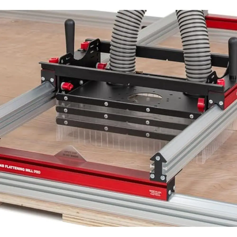 

Slab Flattening Mill Pro Basic Integrated Dust Collection Router Sled Rails 48"x58" USA Made