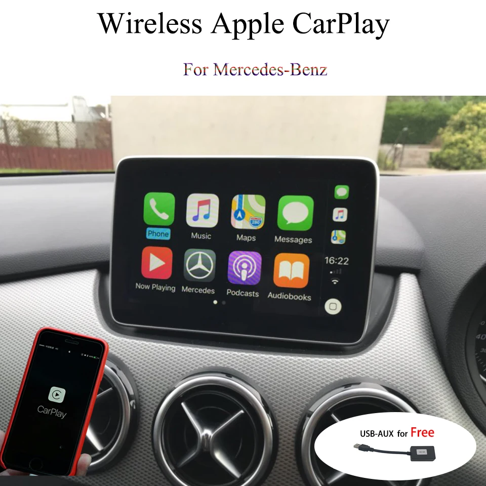 

Factory Vehicle Screen Smart Phone Wireless Apple CarPlay Interface For Mercedes-benz A B C GLC CLA GLA GLS Class NTG5.0 System