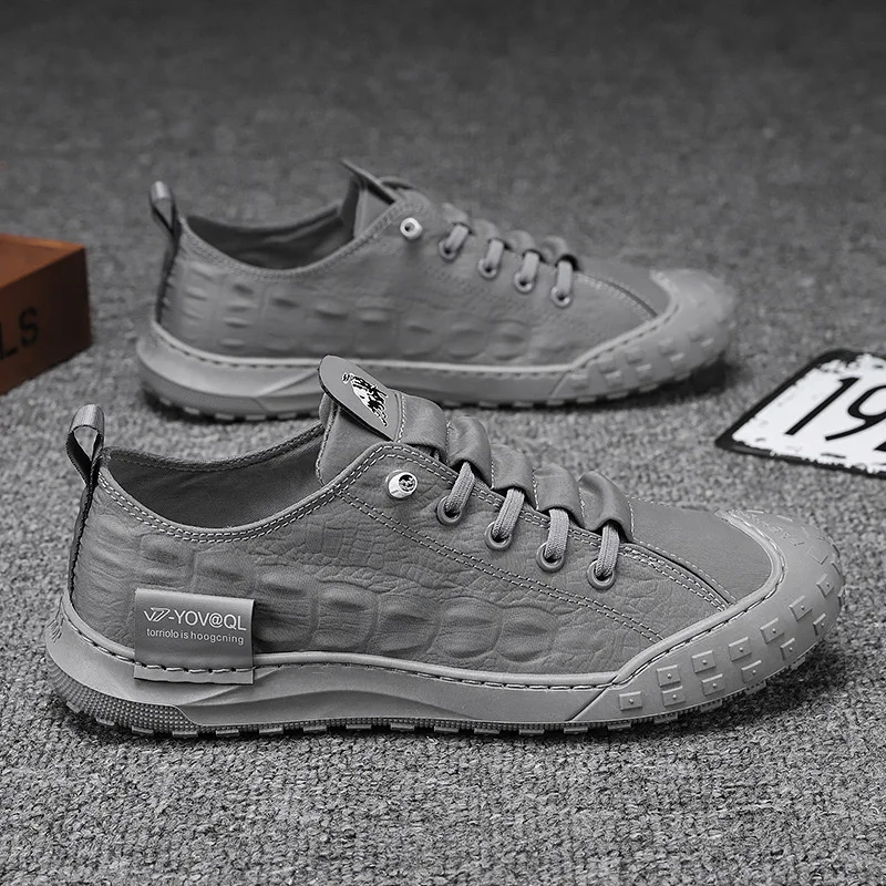 

Кроссовки из ледяного шелка, мужская обувь, дышащая мужская вулканизированная обувь на плоской подошве, уличная повседневная обувь без шнуровки для мужчин, модная новая парусиновая обувь Tenis