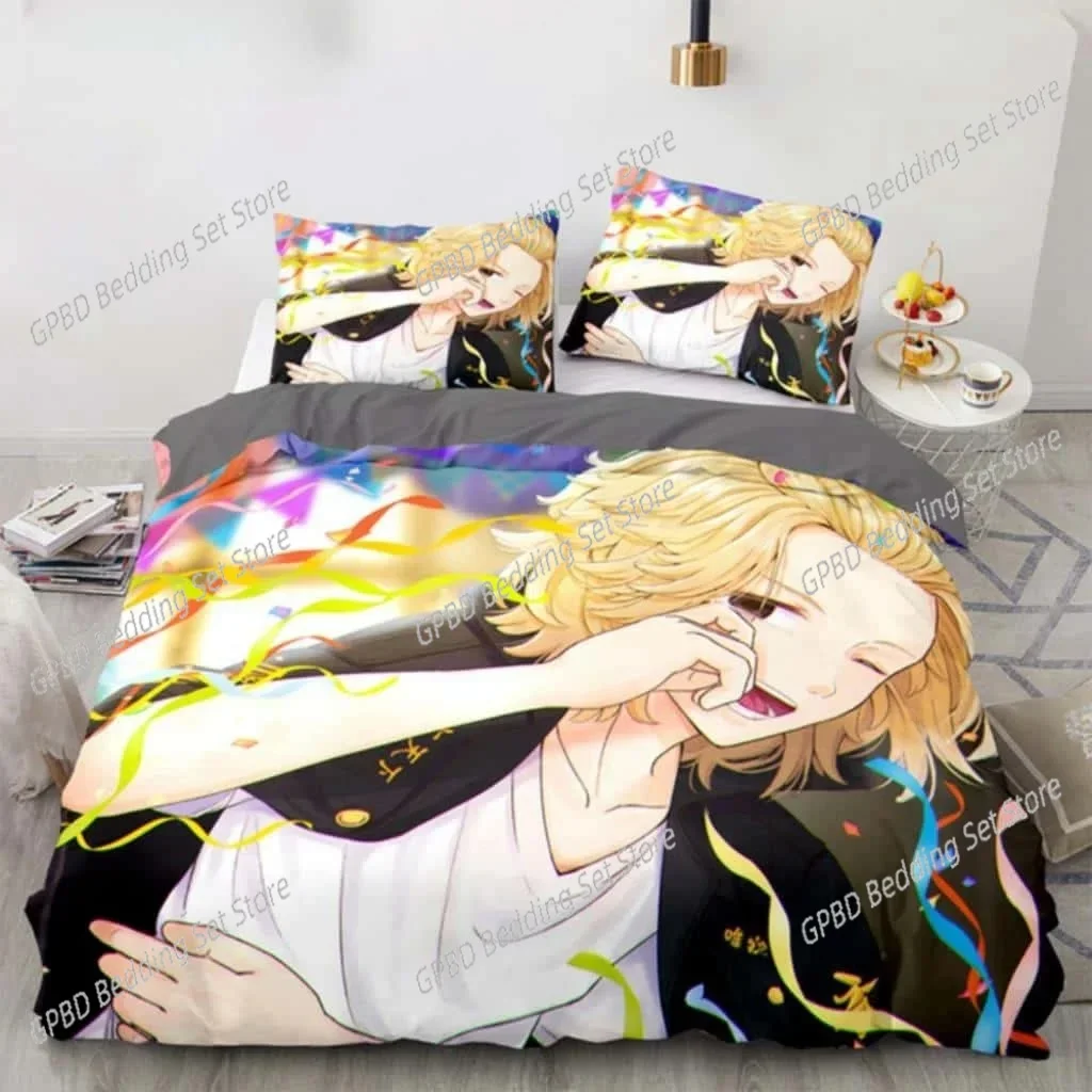 

Fashion Tokyo Revengers Bedding Set For Bedroom Soft Modern Bedspreads Comefortable Kids Duvet Cover Quilt Cover And Pillowcase
