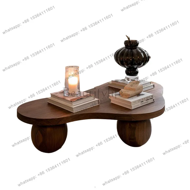 Factory Direct Sale Antique Aesthetic Coffee Table Minimalist Unique Simple Clear Designer Side Table Wood Living Room Couchtisc