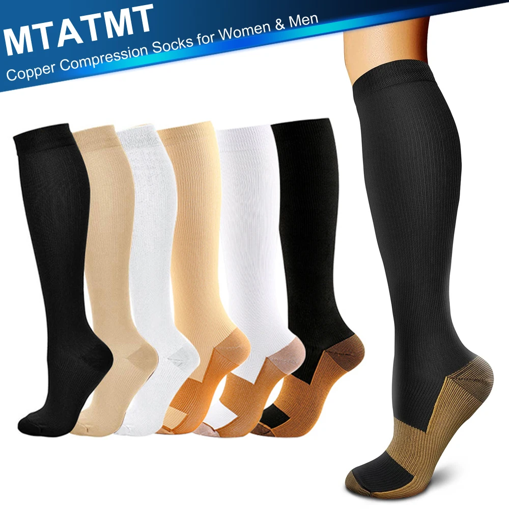 

1Pair Copper Compression Socks for Women & Men Circulation 15-20 mmHg - Best Support for Nurses, Running