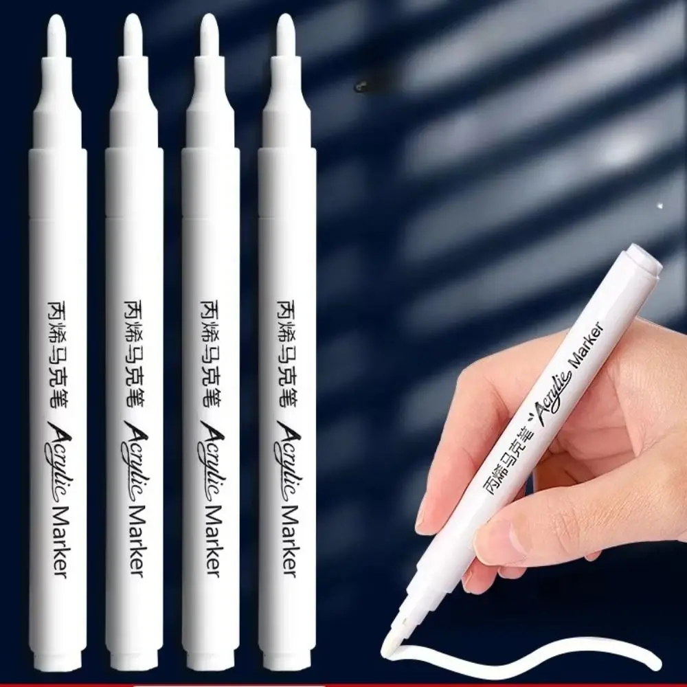 

5 Pcs White Student Specific Marker and Oil-based Quick-drying Painting Brush Acrylic Quick-drying Marker