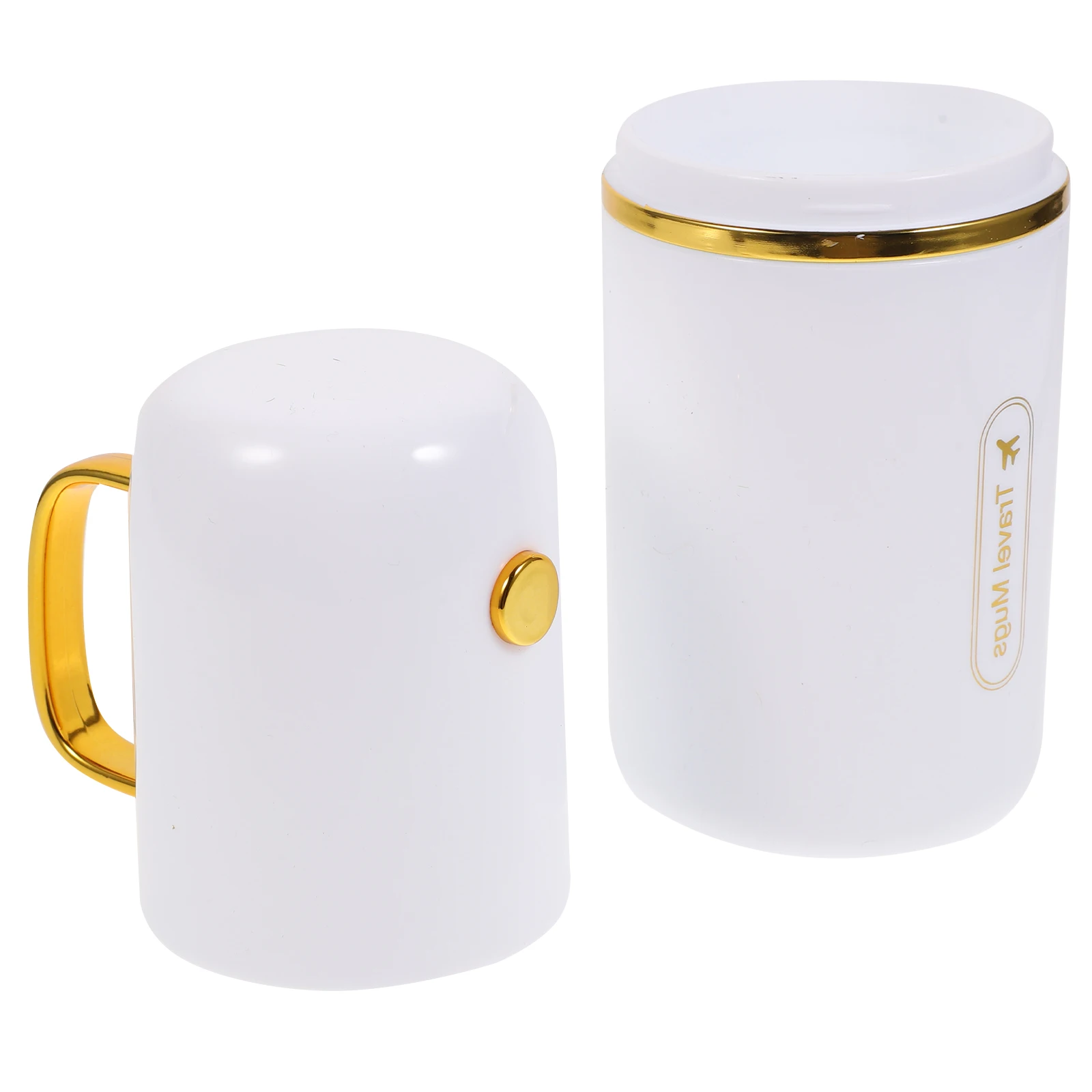 

Portable Toothbrush Box Travel Case Sturdy PP Gold Plating Compact Design Holders Mouthwash Cup Set Toothpaste Container Oral