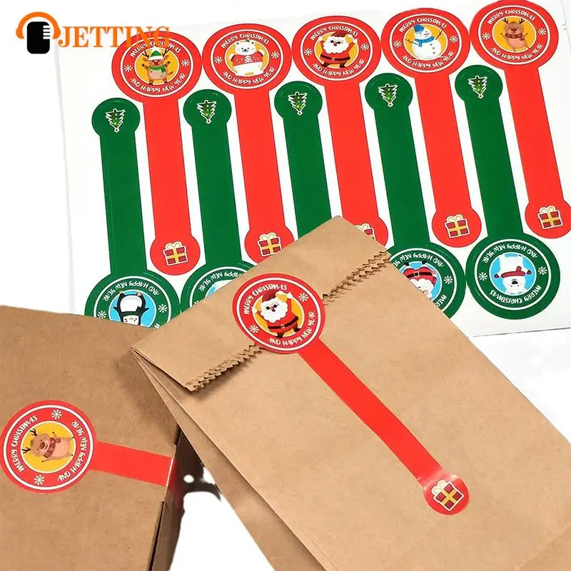 100Pcs Christmas Sealing Stickers Baking Cake Box Cartoon Animal Label Stickers DIY Packaging Box Decorative Stickers