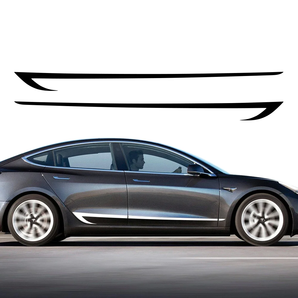 Car Door Side Stickers Kit For Tesla Model 3 Waterproof Vinyl Film Auto Decoration PVC Decals Auto Styling Car Accessories