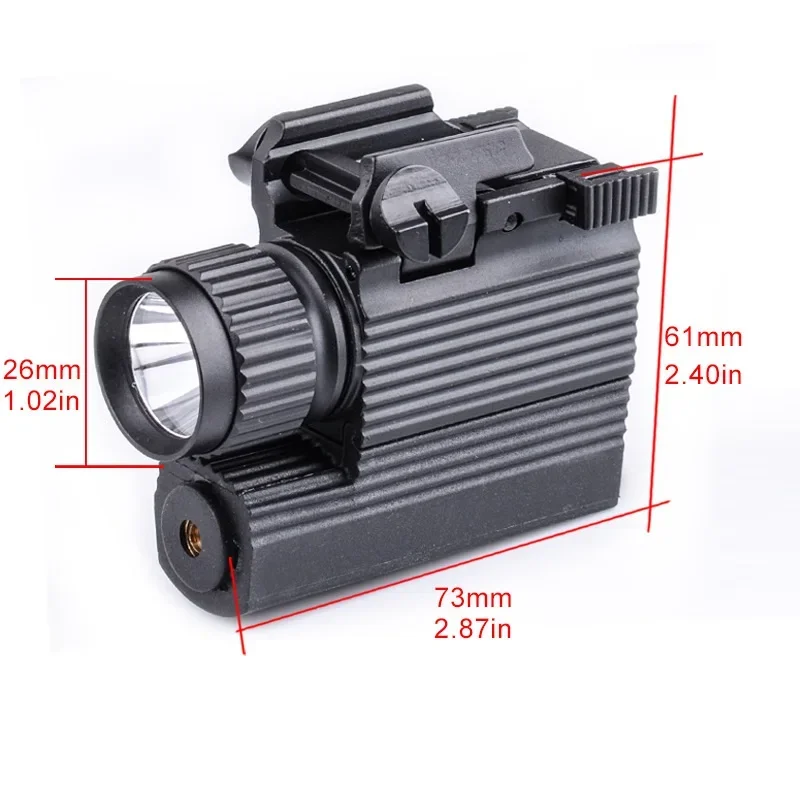 Tactical Outdoor Lighting Flashlight Hanging Guide Rail 2-in-1 LED Green Laser Positioning Flashlight M008G