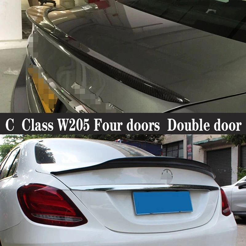 For Mercedes Benz C Class W205 Carbon Fiber Spoiler Shunt Rear Tail fins Duckbill Car Wing Retrofit the rear wing Car Accessorie