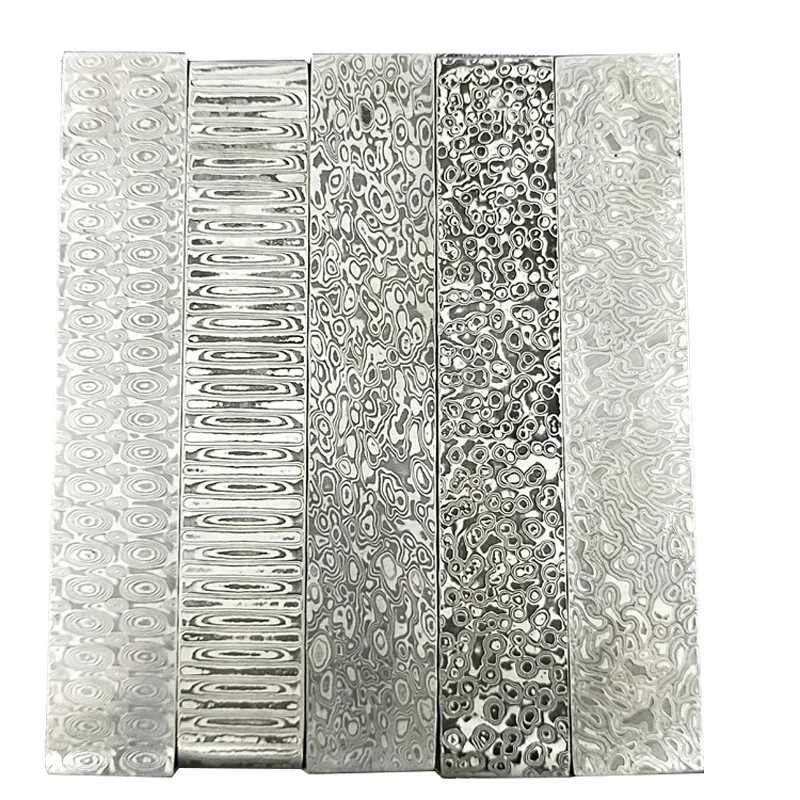 Swayboo-15 x 2.5x0.3 cm Damascus Steel Blanks Padrão Faca Forjada Fazendo Placa de Matéria Prima, Tarugos Têmidos para Faca De Lâmina Fixa