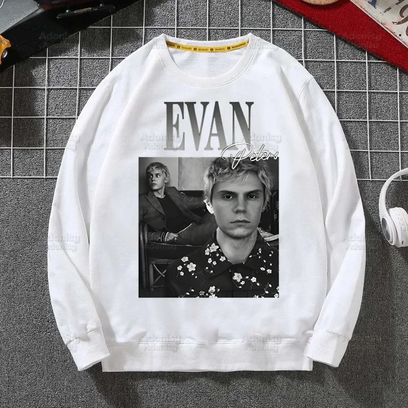 Evan Peters Printed Hoodies Autumn Sweatshirts Women Long Sleeve Casual Personaity Kawaii Clothes