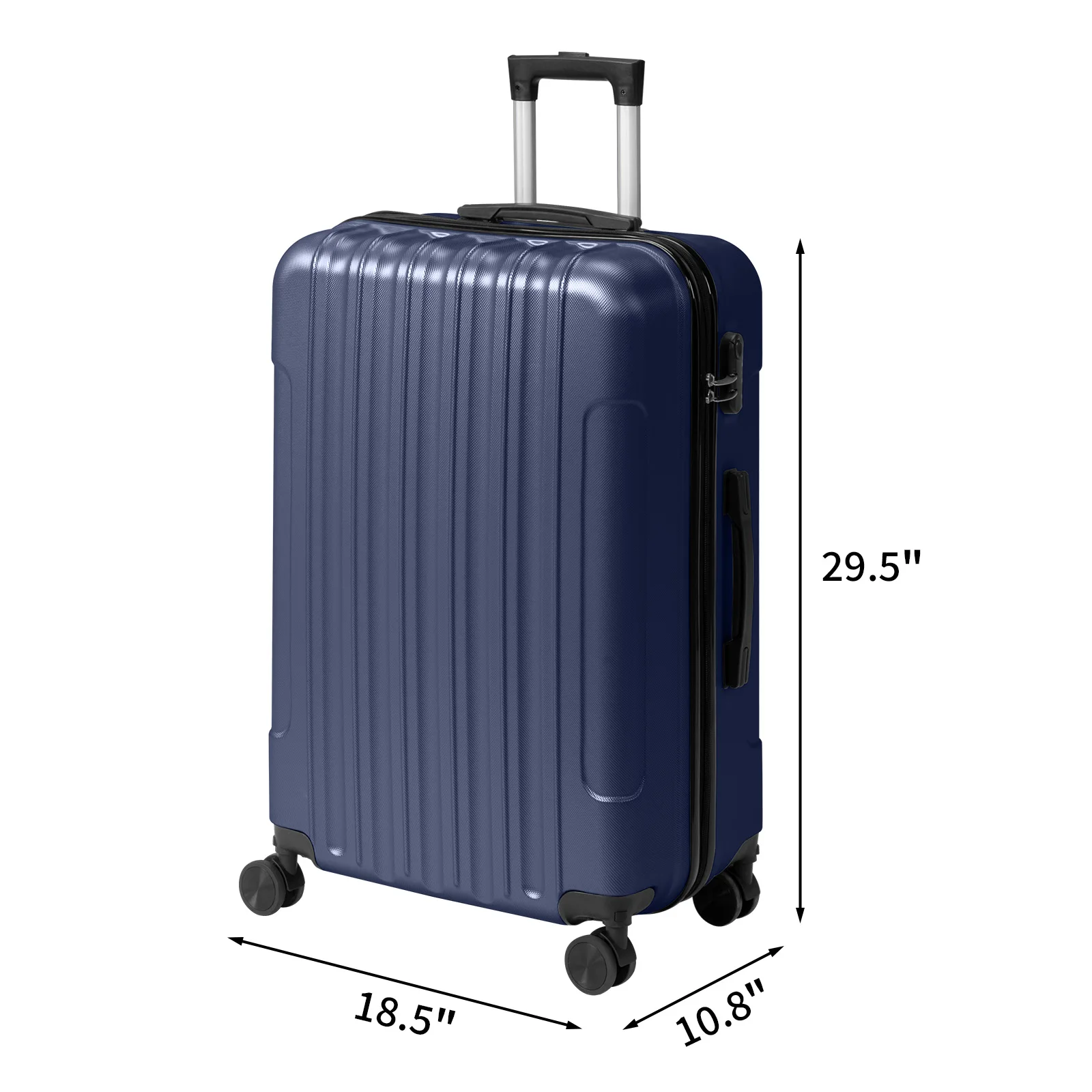 

3-In-1 vertical pattern matte box shell non-TSA customs lock 28 inch removal wheel ABS trolley case 20in 24in 28in ABS full