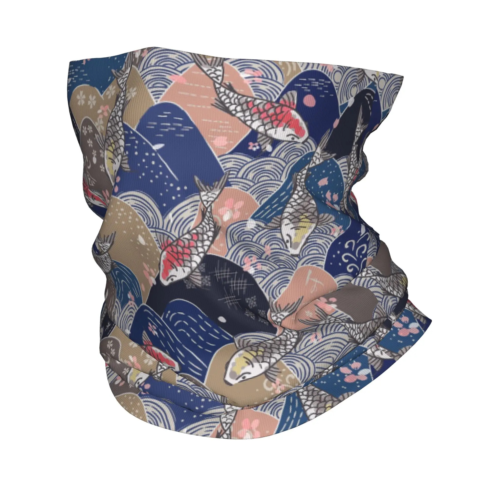 

Japanese Mountain with Fish Bandana Neck Gaiter Printed Wrap Mask Scarf Warm Cycling Scarf Running For Men Women Adult