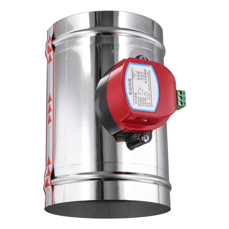 ABXF-125Mm válvula amortiguadora de conducto de aire eléctrico de acero inoxidable conducto de aire HVAC amortiguador de aire motorizado accionamiento de actuador AC220V