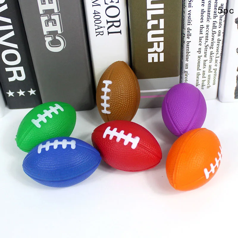 Funny Brown Rugby Bouncy Balls Rugby Ball Party Gifts Jumping Solid Elastic Rubber Balls Kids Boy Happy Birthday Party Favors