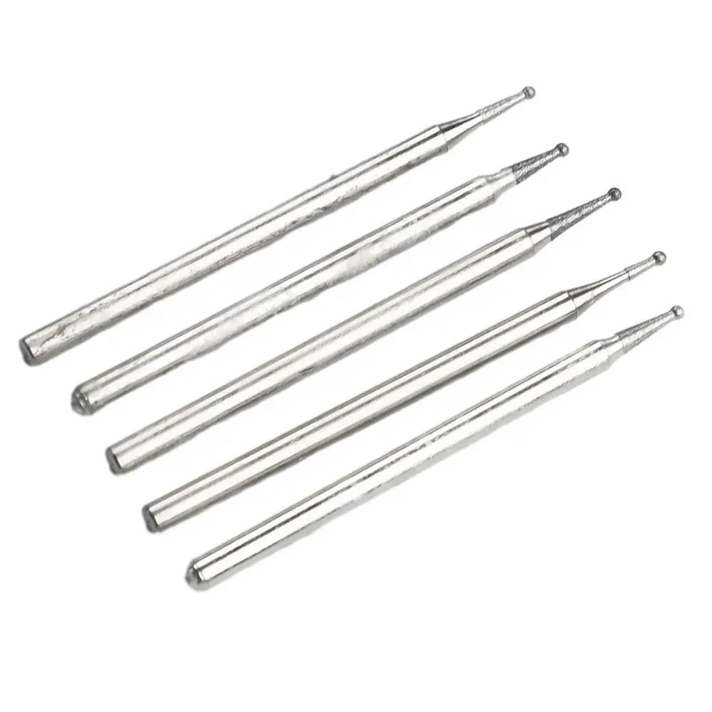 

5Pcs Carve Precision Diamond Grinding Head 2.35mm Shank Round Electric Grinder Parts 0.5mm-8mm Carving Tool
