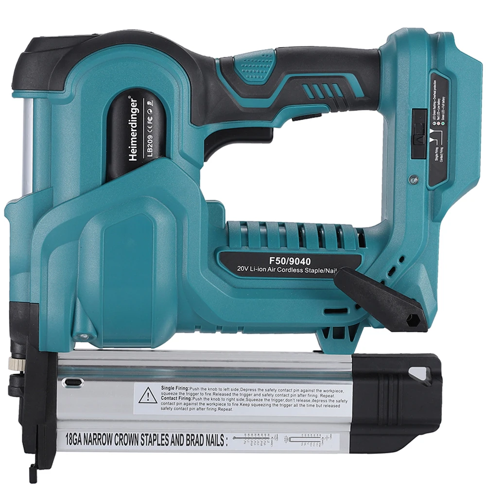 18V Cordless Electric 2 in 1 Nailer/Stapler Gun,with 500pcs F50 and 9032(K432) Nail, tool only