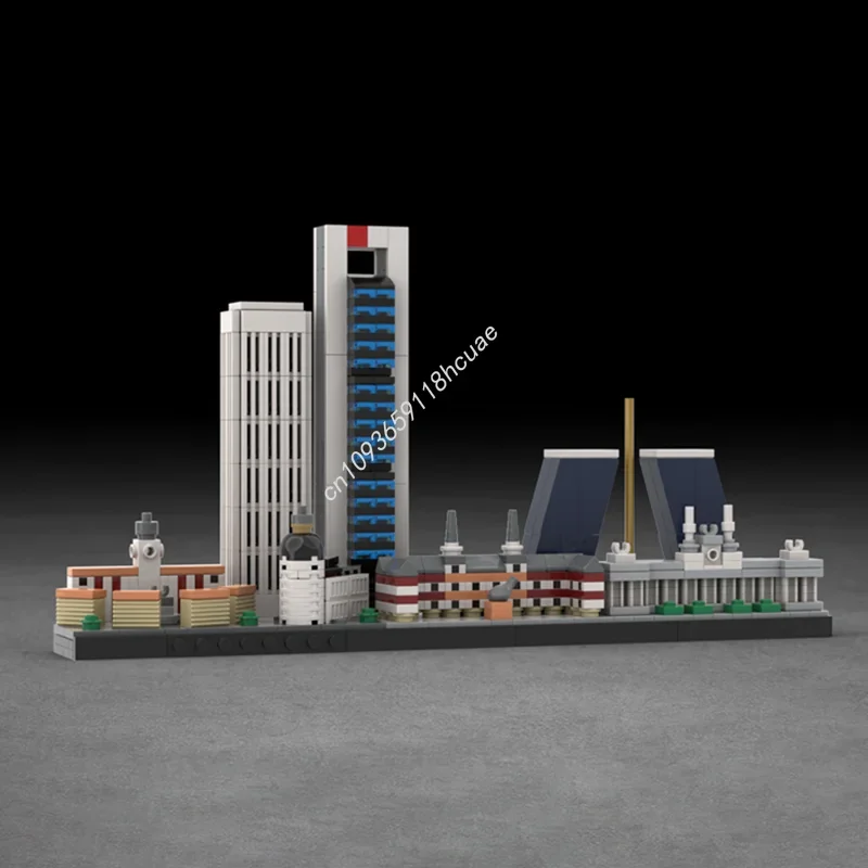 633 elementy MOC Madryt Skyline Architektura Model z Klocków Prezent na Boże Narodzenie Zabawki Edukacyjne dla Dzieci na Urodziny