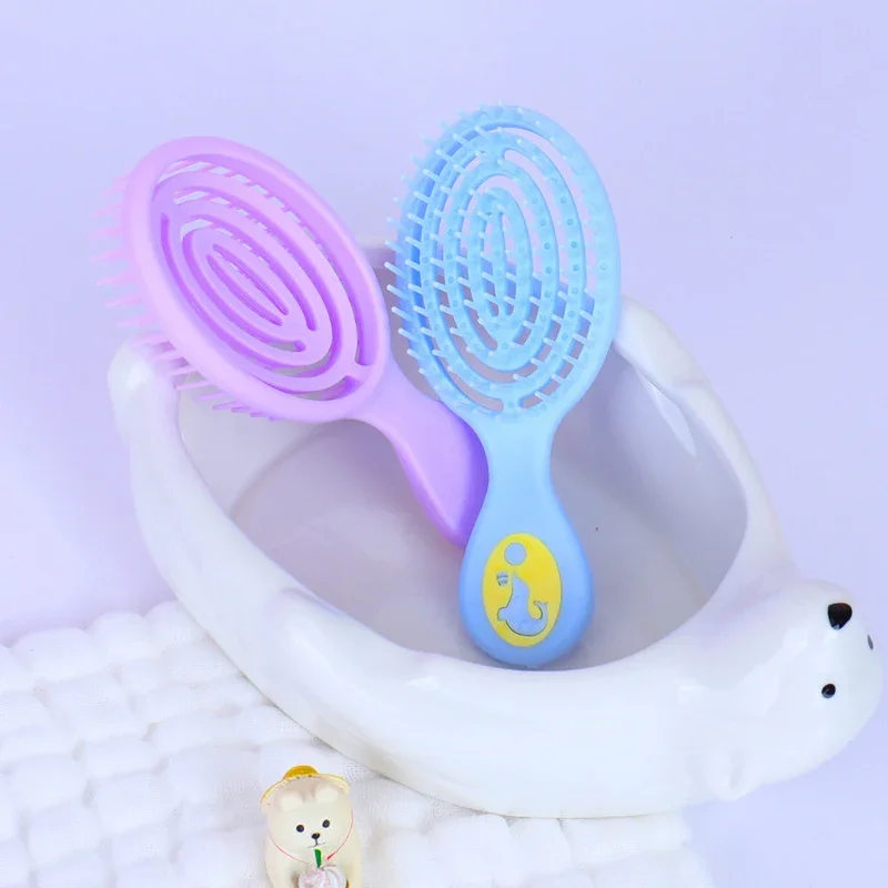 Bath Hollow Massage Anti-screw Hair Brush Health Care Tools Small Cute Kawaii Korean Cartoon Dolphins Comb for Baby Gift Birth