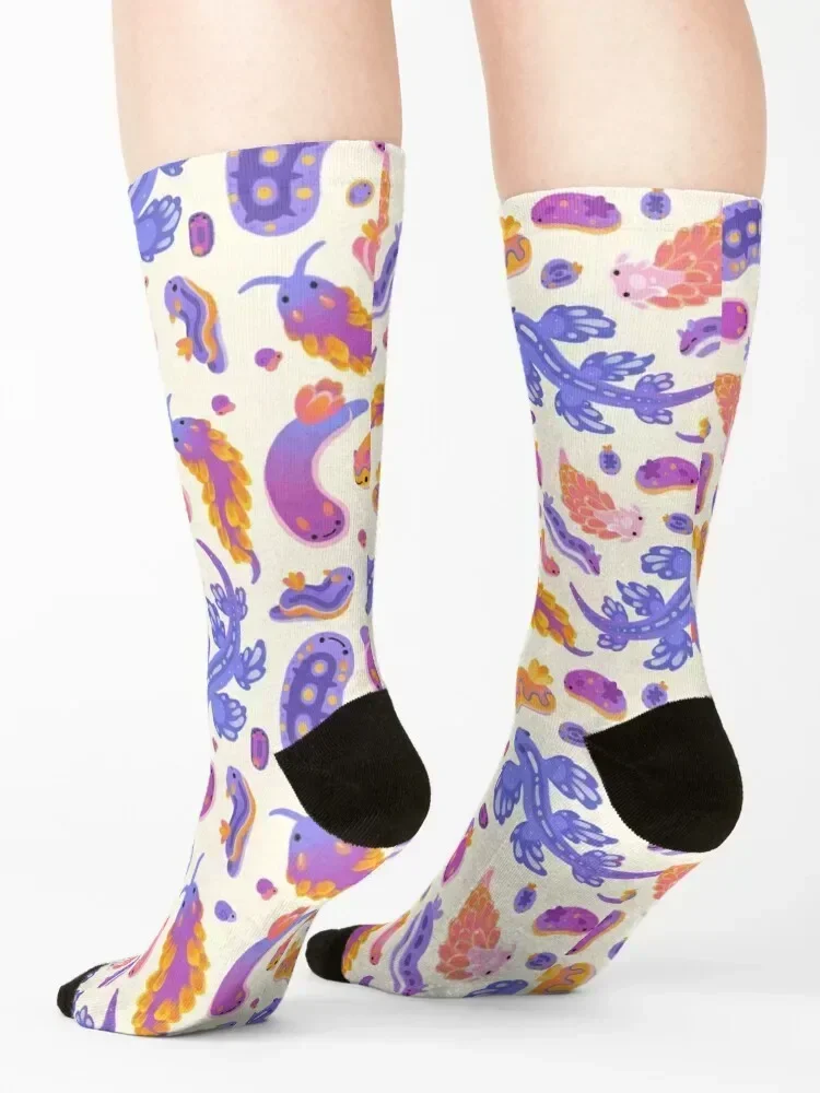 Sea slug - pastel Socks funny sock New year's halloween christmas stocking Men's Socks Women's