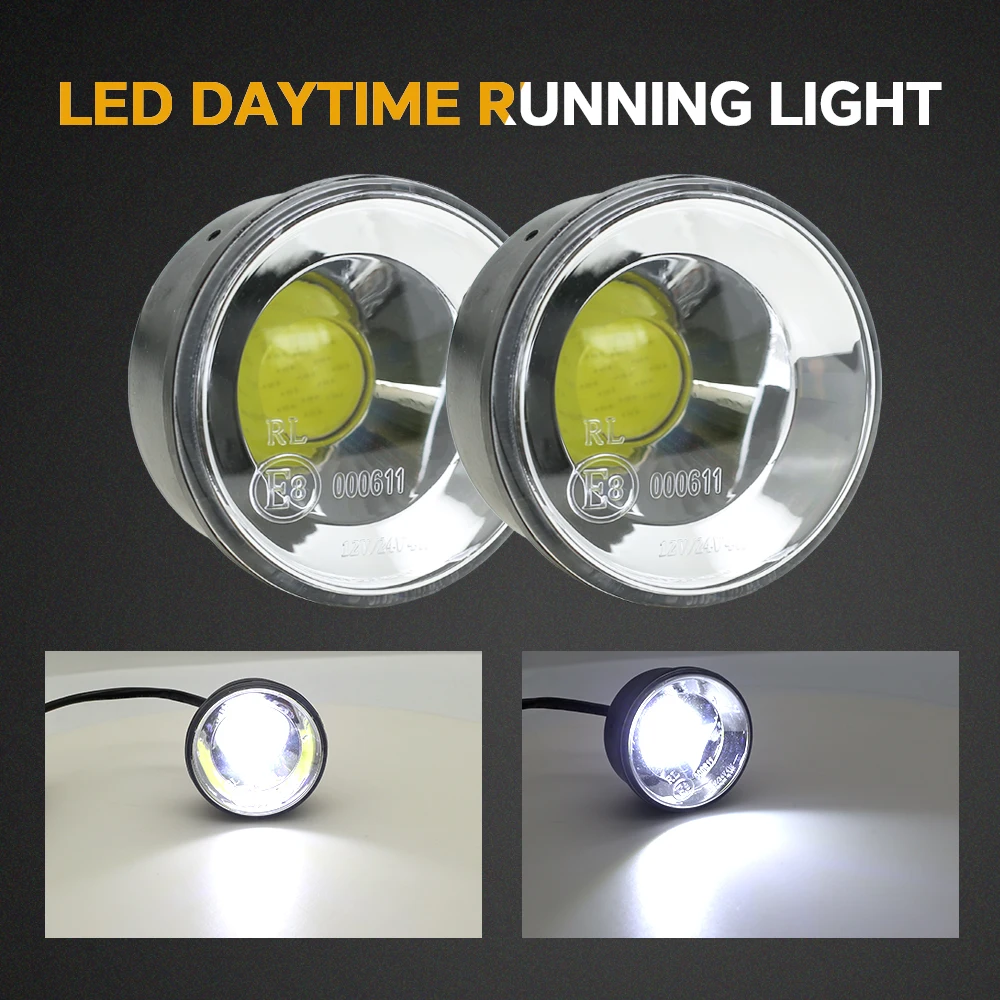 2PCS Hot Selling Auto COB Round High Power Front Fog Light High Bright Daytime Running Light Motorcycle Headlight Spotlight